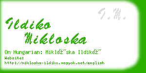 ildiko mikloska business card